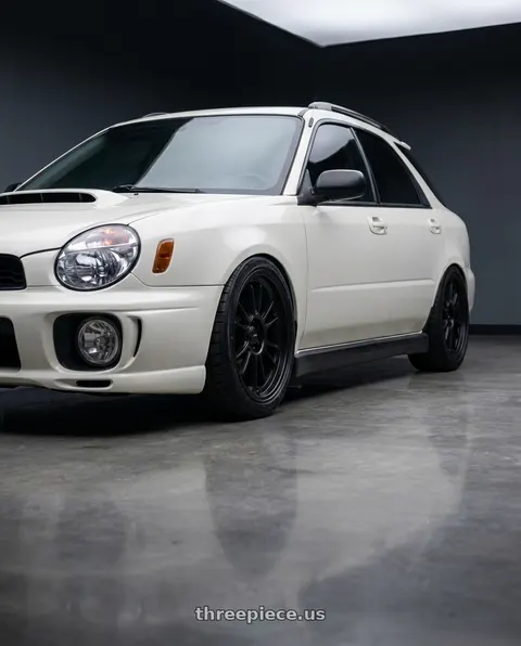 2002 Subaru wrx with Konig Hypergram 5x100 17x8+40 Matte Black wheels