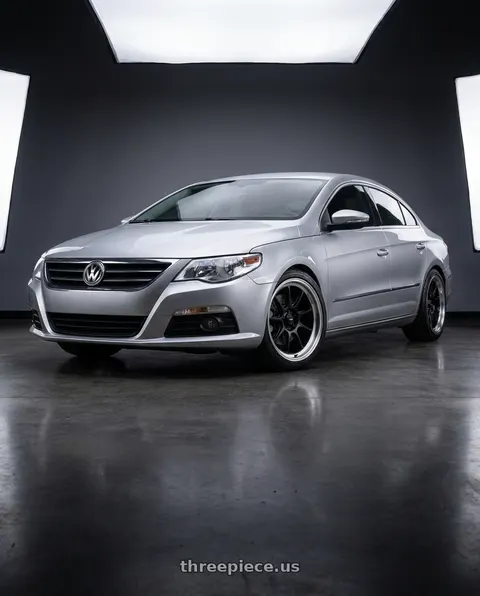 2015 Volkswagen CC with Konig Countergram 5x112 19x9.5+30 Matte Black / Matte Machined Lip wheels