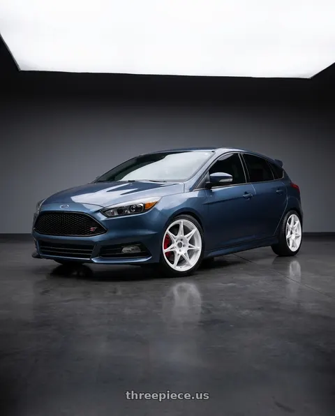 2018 Ford Focus ST with Stage Wheels Foushee 5x108 18x8.5 +42 White wheels