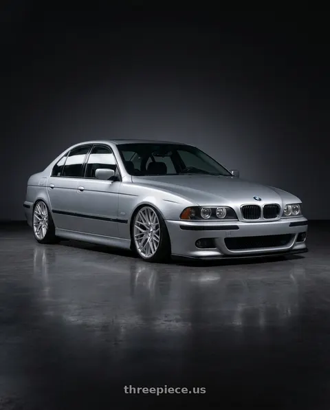 1997 BMW 528i with TSW SEBRING 5X120 19X9.5 +40 SILVER W/  MIRROR CUT FACE wheels