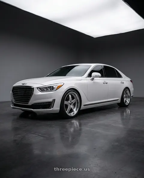 2018 Genesis G90 Ultimate with MARQUEE WHEELS M5330B 5x114.3 20x10.5+40 SILVER /MACHINED/STAINLESS LIP wheels