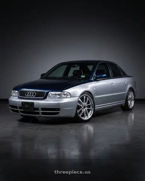 2001 Audi S4 with ARC AR5 5x114.3 18x9.5  +30 Silver Machine Face Lip Chrome Rivet wheels