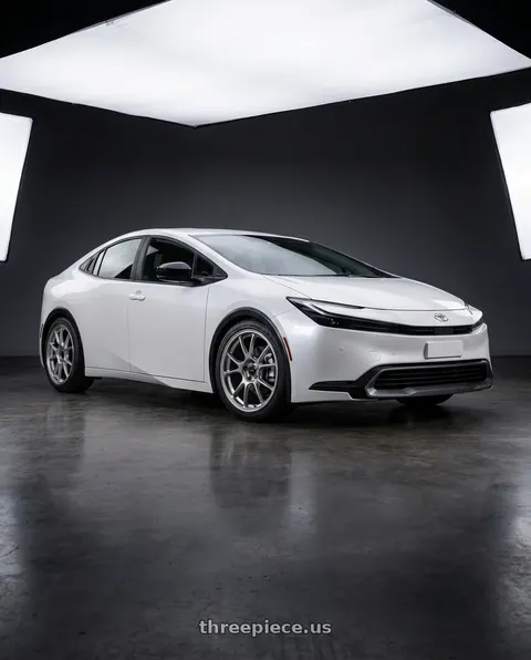 2024 Toyota Prius with Konig Ultragram 5x114.3 17x8+40 Titanium Metallic Knurled Bead wheels