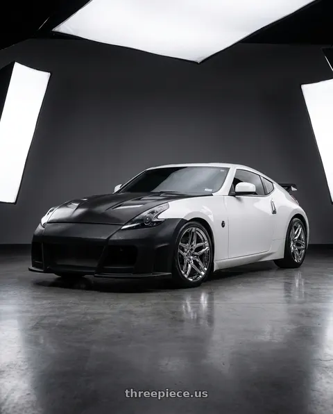 2016 Nissan 370Z with Heritage Wheel EBISU MonoC 5x114.3 18x8.5+35 Chrome wheels