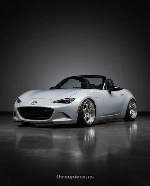 2016 Mazda MX-5 Miata with Work Meister S1 3P 4x100 17x8+36 W Disk Bright Buff Finish wheels
