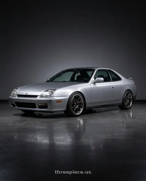 1998 Honda Prelude with Work Emotion Zr10 5x114.3 17x9 +32 Glim Black Diamond Rim cut wheels