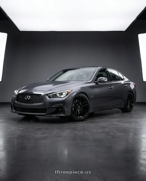 2021 INFINITI Q50 with American Racing AR941 MACH FIVE 5X114.3 19X11 +25 GLOSS BLACK wheels