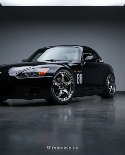 2000 Honda S2000 with Advan Racing TC4 5x114.3 17x8.5 +31 BLACK GUNMETALLIC & RING wheels