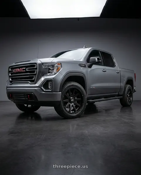 2021 GMC Sierra 1500 AT4 with Ion Type 143 6x139.7 20x9+18 Matte Black wheels