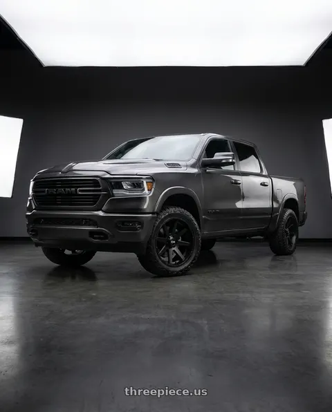 2021 Ram 1500 Laramie with Ion Type 143 6x139.7 20x9+18 Matte Black wheels