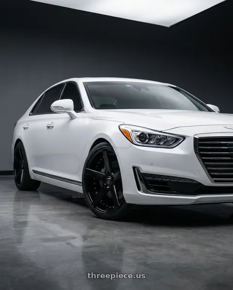 2018 Genesis G90 Ultimate with MARQUEE WHEELS M3226 5x114.3 20x9+33 BLACK - GLOSSY BLACK wheels