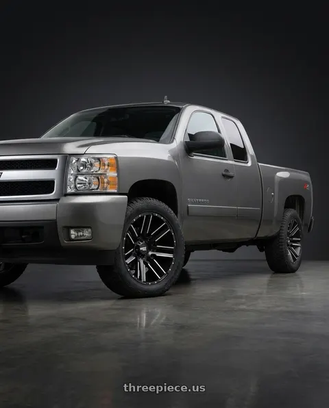 2009 Chevrolet Silverado 1500 LT with Moto Metal MO978 RAZOR 6X139.7 20X10 -24 SATIN BLACK MACHINED wheels