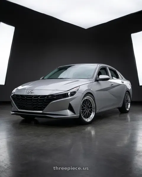 2024 Hyundai Elantra SEL with Vors VR8 5x114.3 17x8  +35 Hyper Black Machine Lip Chrome Rivet wheels