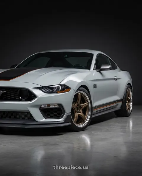 2021 Ford Mustang Mach 1 with Work T5R 2P 5x114.3 19x11.0 +45 Matte Bronze wheels