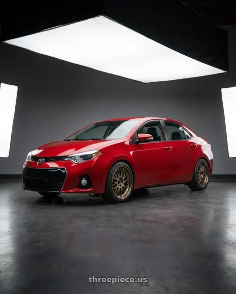 2016 Toyota Corolla with Volk Racing 21A 5x112 18X12-15  Bronze wheels