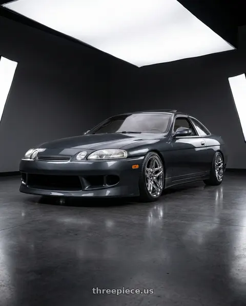 1996 Lexus SC400 with HERITAGE WHEEL EBISU MONOC 5x114.3 19x8.5 +35 CHROME wheels