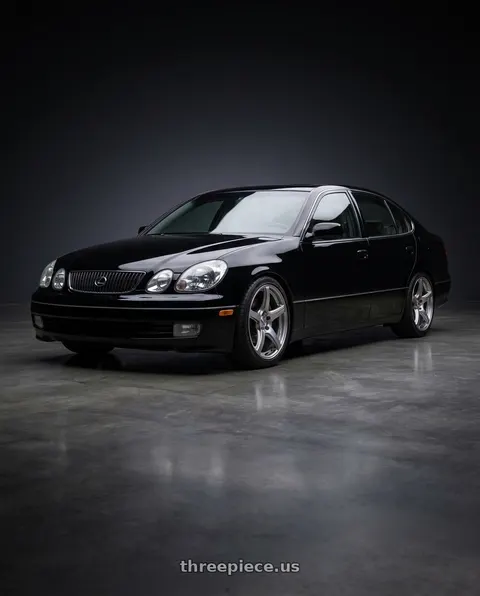 2003 Lexus GS430 with Work Emotion T5r 5x114.3 18x8.5 +45 Glow Silver wheels