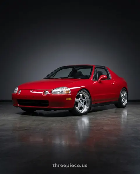 1995 Honda Civic del Sol Si with Work Meister S1R 4x100 17x7+0 A Disk Feinheit Silver II wheels