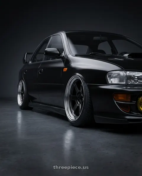 1998 Subaru Impreza with Volk Racing TE37V MK-II 5x100 18x10 -25 DIAMOND BLACK / RIM DC wheels