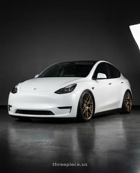 2024 Tesla Model Y with Aodhan AFF2 5x114.3 20x9+32 Matte Bronze wheels