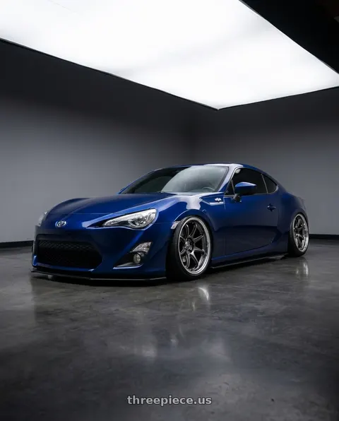 2017 Toyota 86 with KATANA RACING HR06 5x100 18x8.5 +35 Gloss Gunmetal M Lip wheels