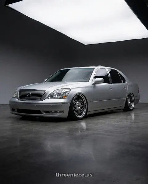 2004 Lexus LS430 with Work Emitz Black Polish 5x114.3 19x9.0 +38 wheels