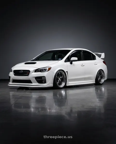 2018 Subaru WRX STI with Work Wheels VS-KF 5X114.3 19x10.5+9 Brilliant Silver Black A Disk FULL REVERSE wheels