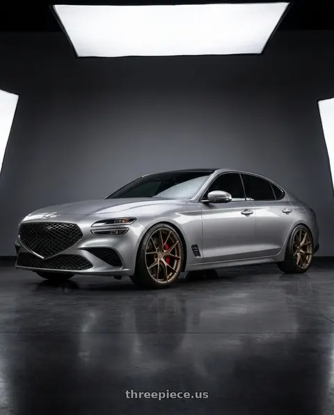 2026 Genesis G70 with Aodhan AFF7 5x112 19x8.5+35 Matte Bronze wheels