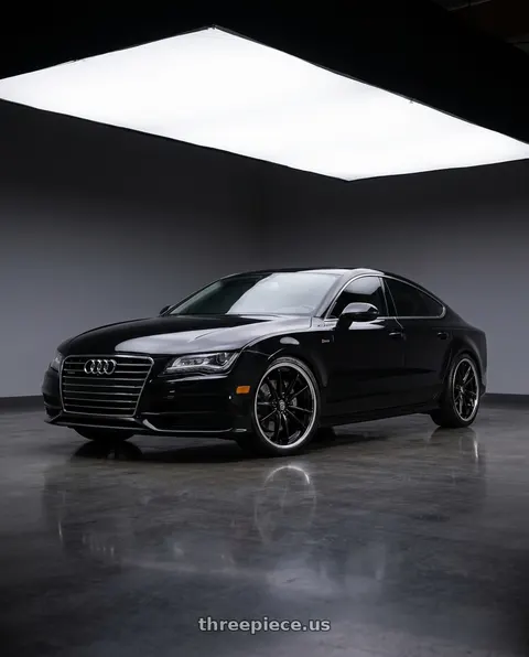 2012 Audi A7 Quattro with Asanti Black ABL-23 SIGMA 5X112 20X9 +25 GLOSS BLACK W/ CHROME LIP wheels