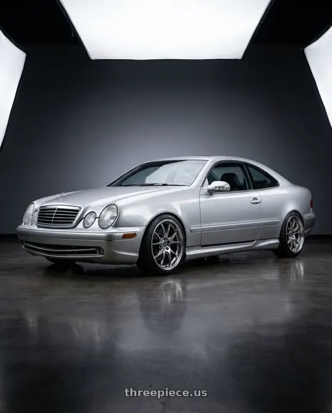 1999 Mercedes-Benz CLK320 with Homura 2X5RA 5x114.3 20x8.5+38 Grace Silver / Rim DMC wheels