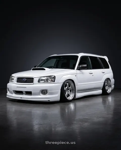 2002 Subaru Forester with Work Meister S1 3P 5x100 17x7+36 W Disk Silver wheels