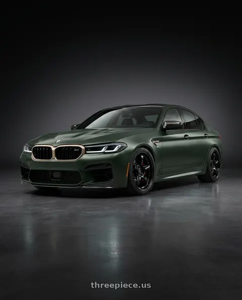2022 BMW M5 CS with WedsSport RN-05M 5x114.3 18x10+18 Gloss Black wheels