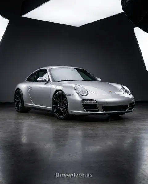 2011 Porsche 911 with MV Forged MVF5 5x130 21x9 +45 Satin Black wheels