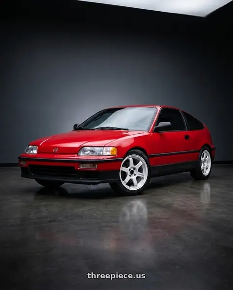 1989 Honda CRX with Work Meister S1 2P 4x100 15x6.5+38 A Disk Silver wheels