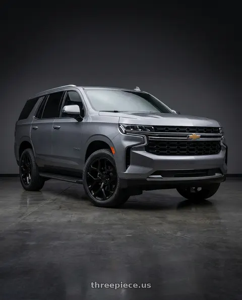 2021 Chevrolet Tahoe LS with REPLICA 348 6X139.7 22x9.5 +30 FULL BLACK wheels