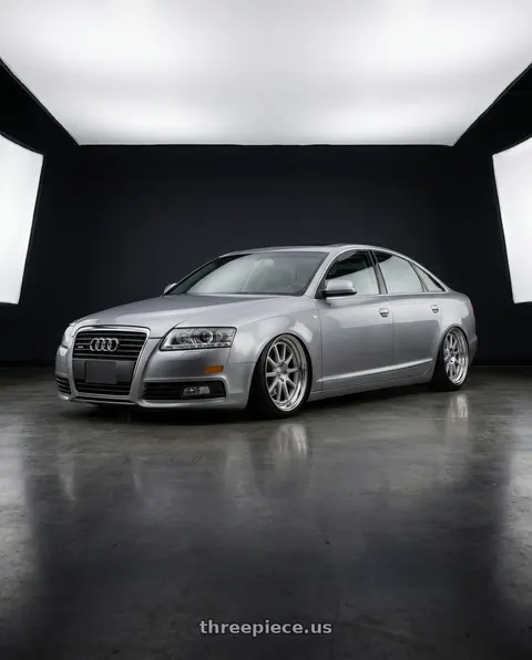 2010 Audi A6 with Work Seeker Fx 4x100 16x6.5+30 A Disk Matte Silver Polish wheels