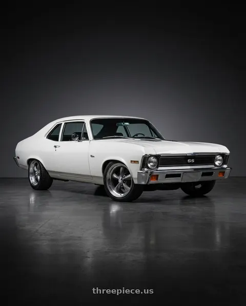 1972 Chevrolet Nova with American Racing Vintage VN215 CLASSIC TORQ THRUST II 5X127 17X9.5 +8 MAG GRAY W/ MACHINED LIP wheels