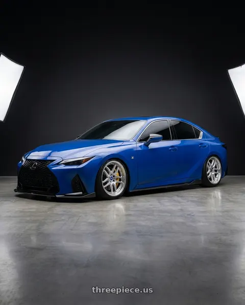2021 Lexus IS350 F Sport with Work Emotion D9r 5x114.3 19x9.5 +38 Gt Silver Rim Cut wheels