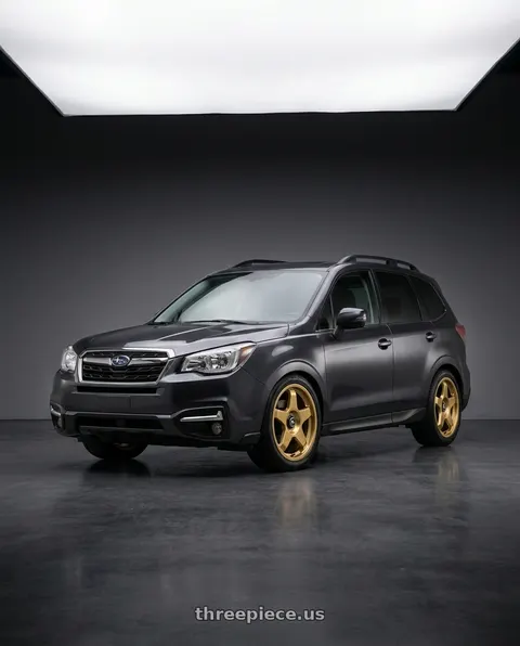 2017 Subaru Forester with fifteen52 CHICANE 5x114.3 / 5x100 18x8.5 +35 GOLD (GLOSS GOLD) wheels