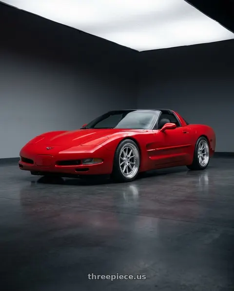 2002 Chevrolet Corvette with Aodhan DS08 5x120 19x9.5+35 Silver w/Machined Face wheels