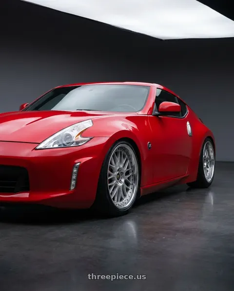 2018 Nissan 370Z with Work Vs-Xx 5x114.3 19x9.5+29 T Disk Light Grey Silver wheels