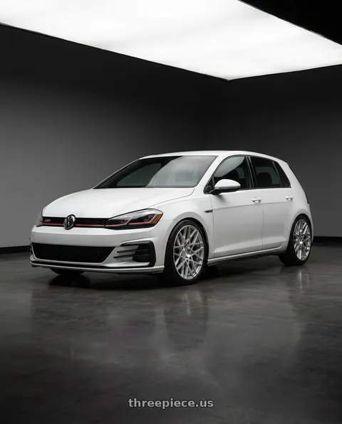 2019 Volkswagen GTI with Rotiform 1PC R110 BLQ 5X112 18X8.5 +35 GLOSS SILVER MACHINED wheels