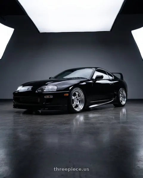 1993 Toyota Supra with Work Meister S1 3P 5x114.3 18x8+43 R Disk Bright Buff Finish wheels