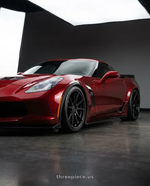 2019 Chevrolet Corvette Grand Sport with Rohana RFX5 5x120 20x10+22 Matte Black wheels