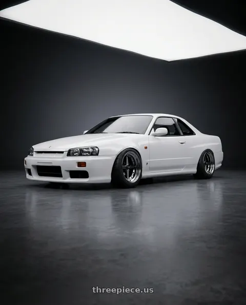 1998 Nissan Skyline GTS with Equip 01 Black Polish 4x114.3 15x6 +7 wheels