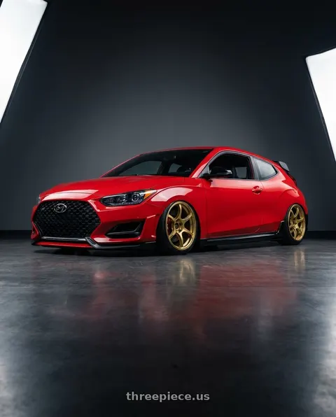 2022 Hyundai Veloster N with Advan RGIII 5x114.3 19x9.0+25 Gold wheels