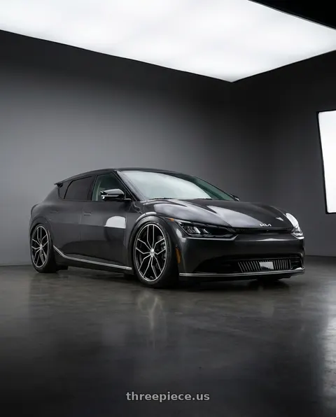 2024 Kia EV6 with Petrol P5C 5X120 20X8.5 +35 GLOSS BLACK W/ MACHINED FACE wheels