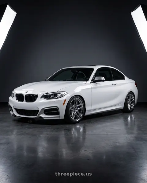 2018 BMW M2 with Heritage Wheel EBISU MonoC 5x120 18x8.5+35 Chrome wheels