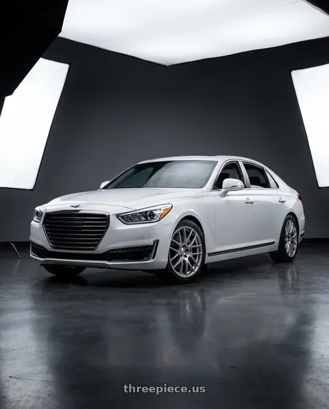2018 Genesis G90 Ultimate with Work Emotion m8r 5x114.3 20x8.5 +38 Grants Silver wheels