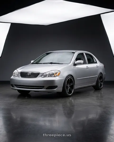 2003 Toyota Corolla with Motegi MR122 4X100/4X114.3 18X9 +45 SATIN BLACK W/ MACHINED STRIPE wheels